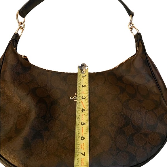 Coach Harley East West Hobo Shoulder Bag Signature Black Brown Gold F38267 - Picture 15 of 16